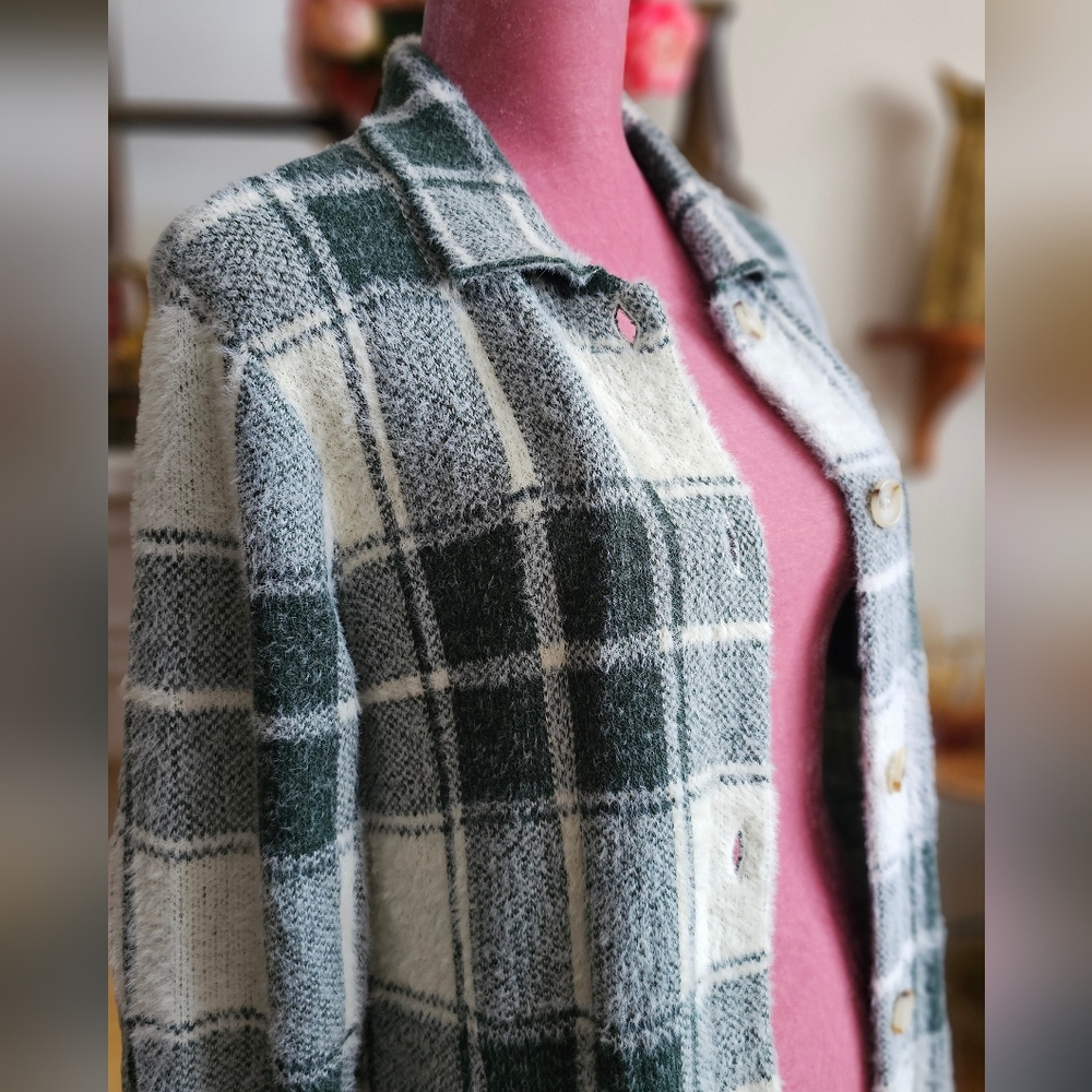 William Rast plaid sweater coat. Size Medium.